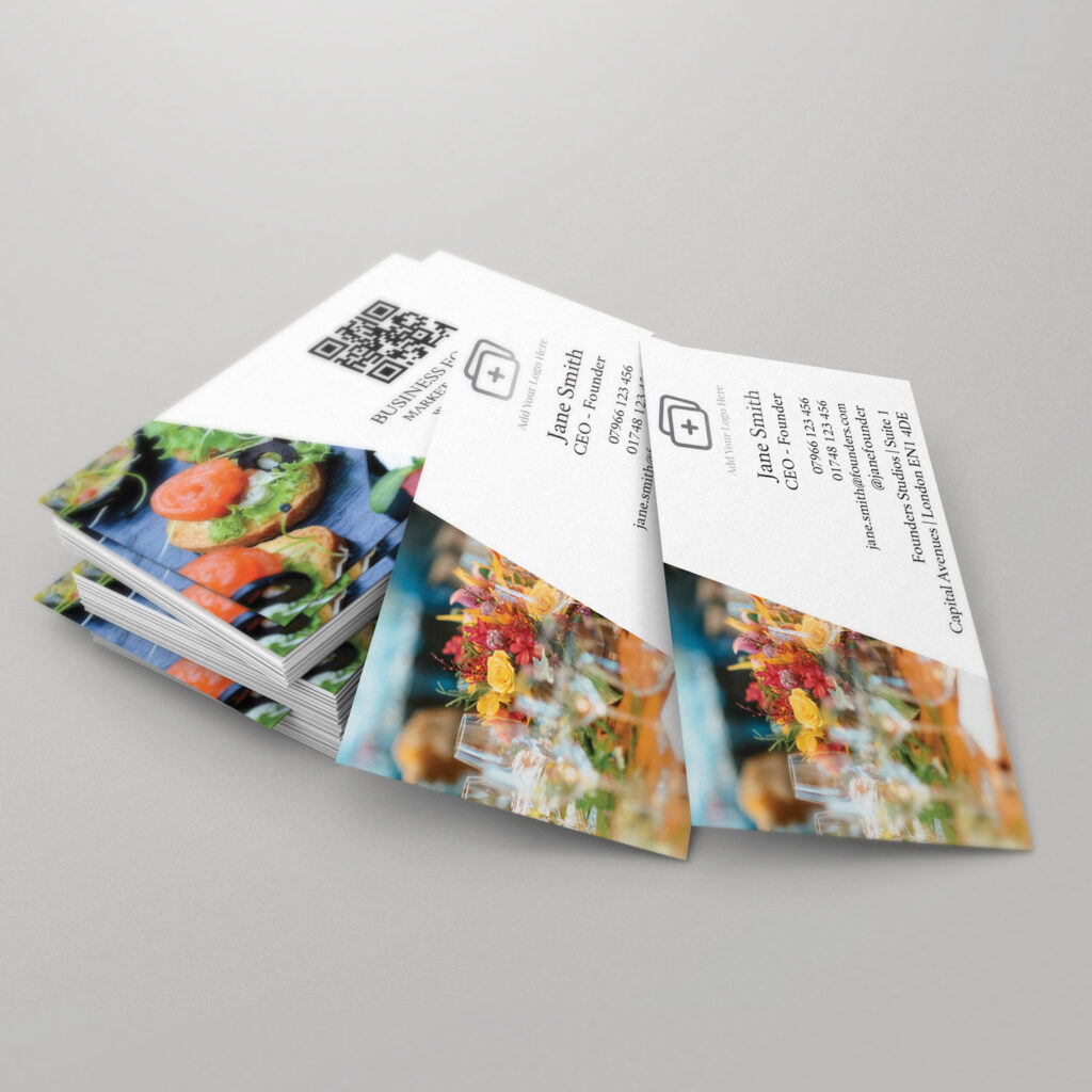 Angled Photo White Business Card