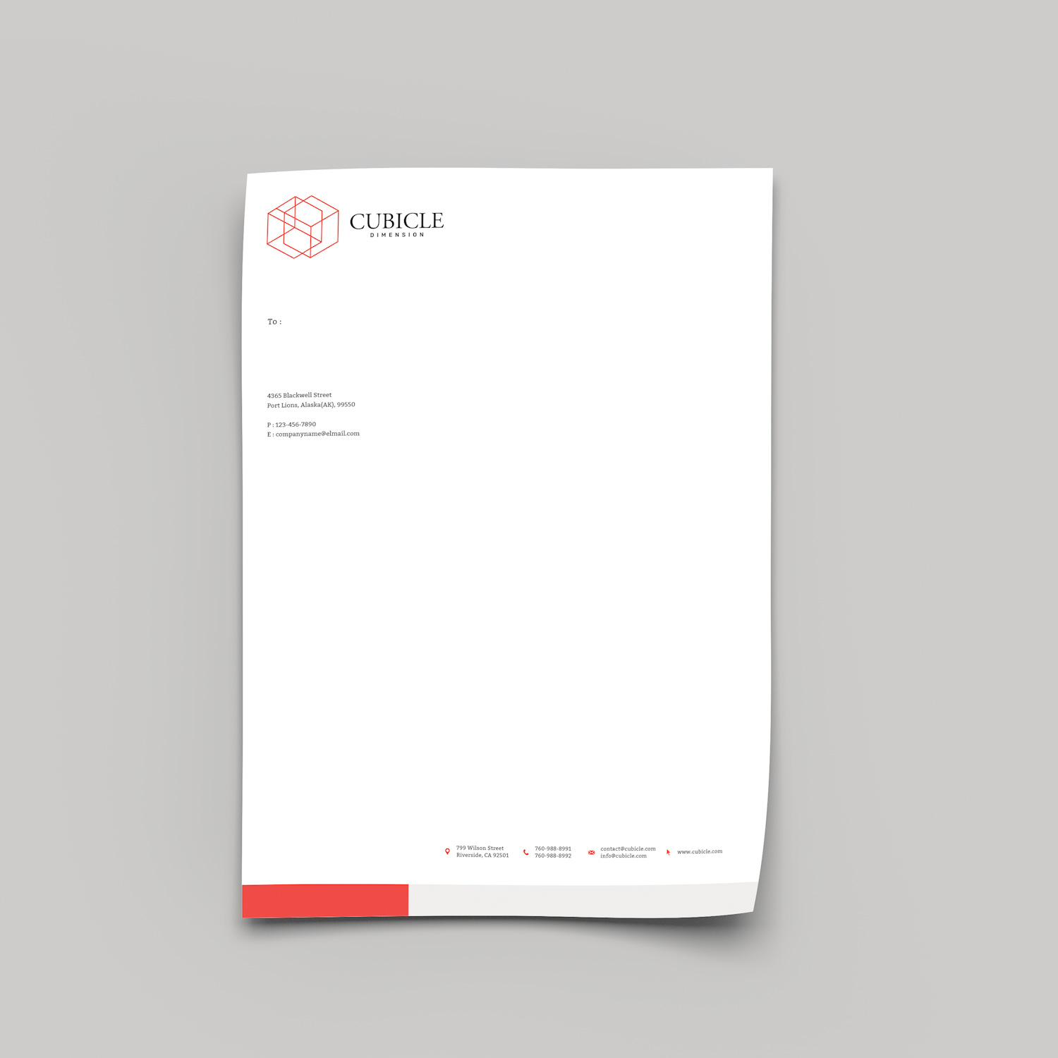 Red Highlight Letterhead
