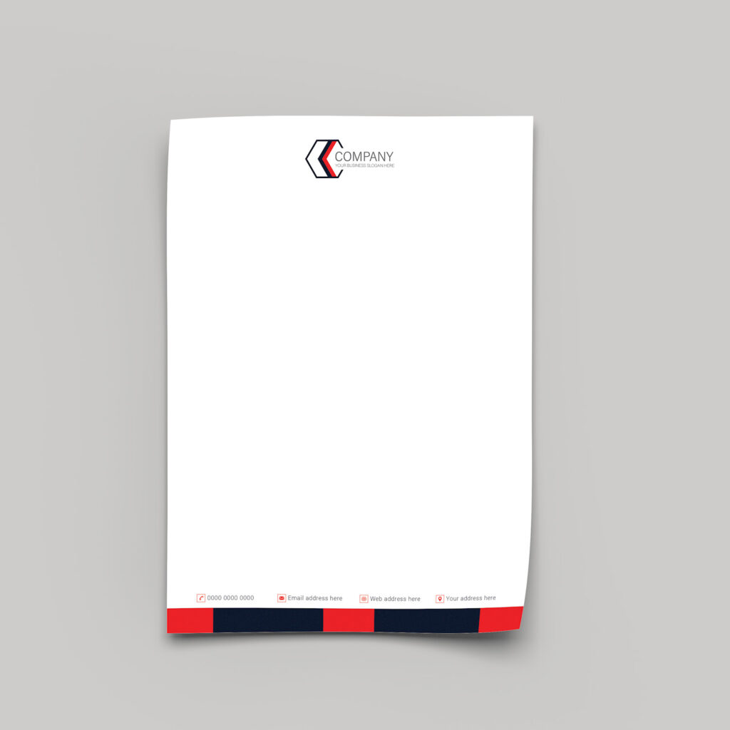 Red and Black Stripe Letterhead