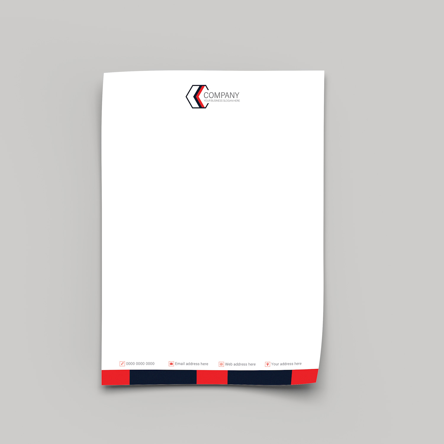 Red And Black Stripe Letterhead