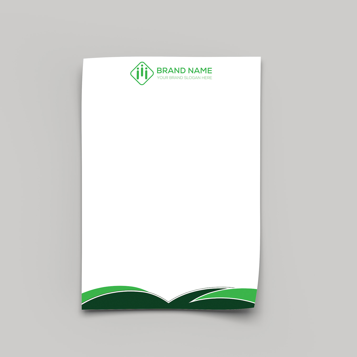 Green Curved Letterhead