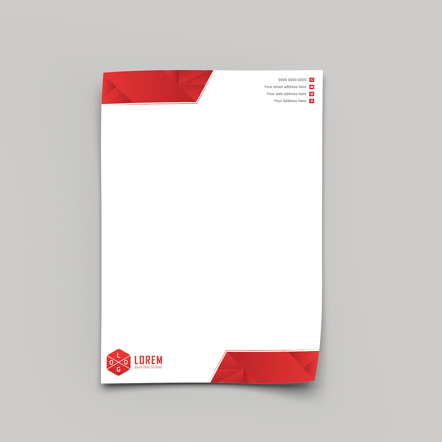 Deep Red Letterhead