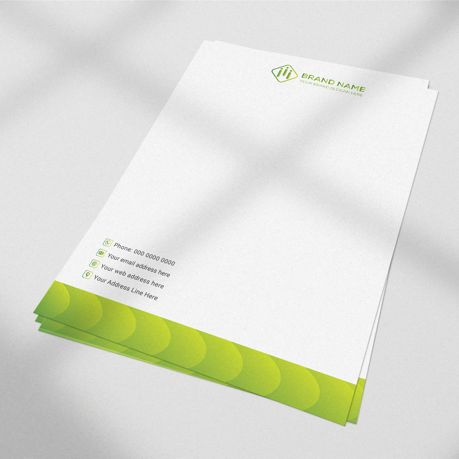 Green And Blue Letterhead