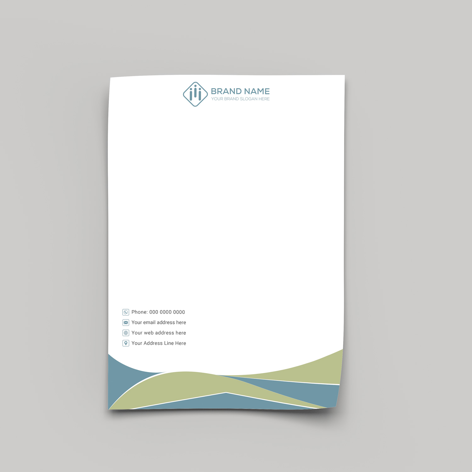 Green And Blue Letterhead