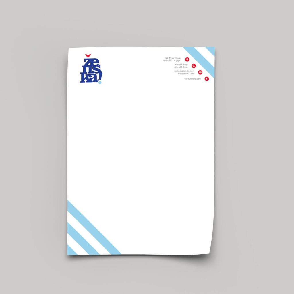 Blue Diagonal Letterhead