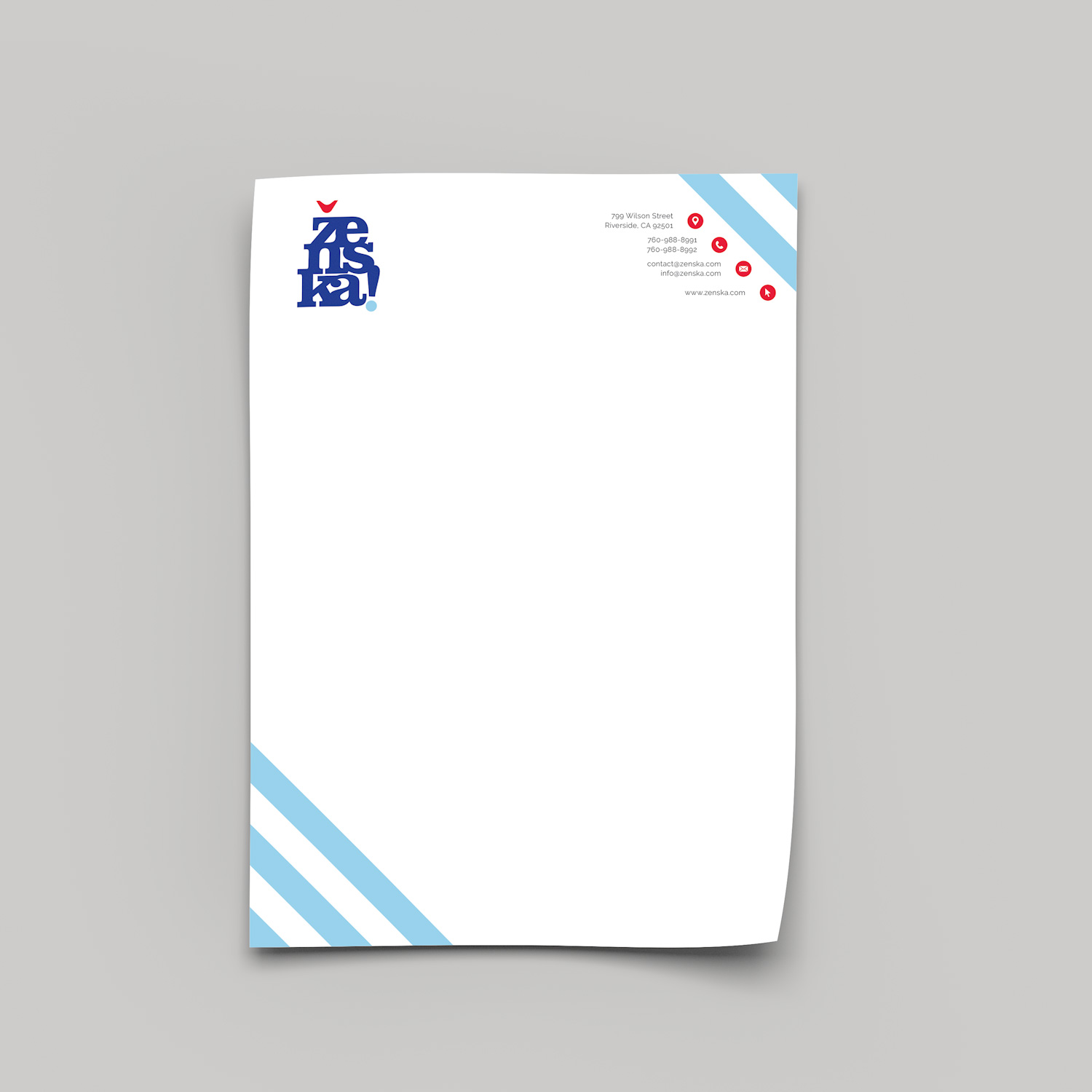 Blue Diagonal Letterhead