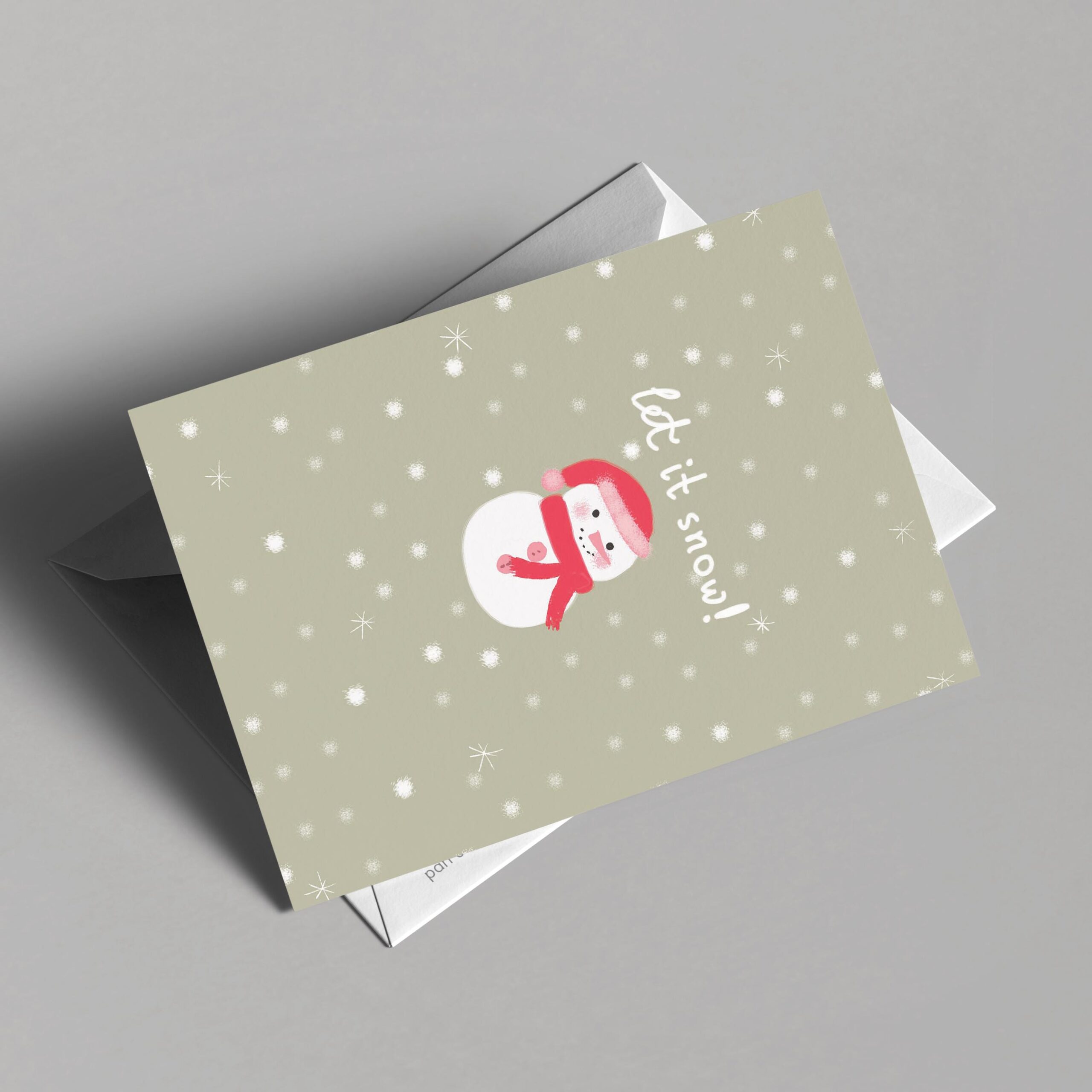 Let It Snow-Man Christmas Card