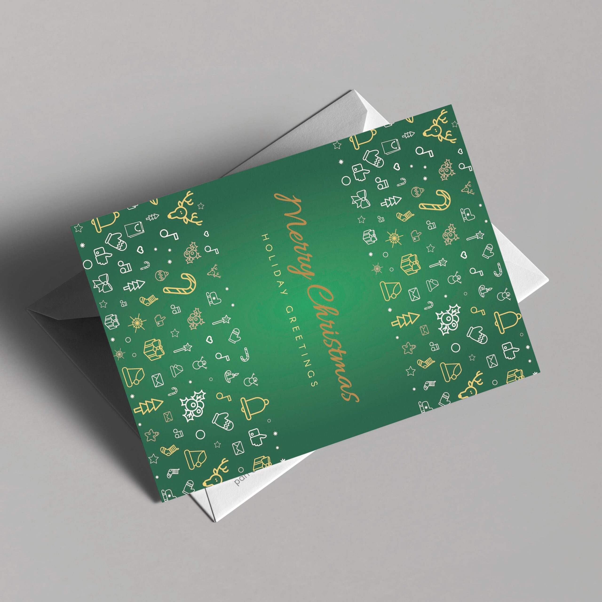 Fine Detail Green Christmas Card