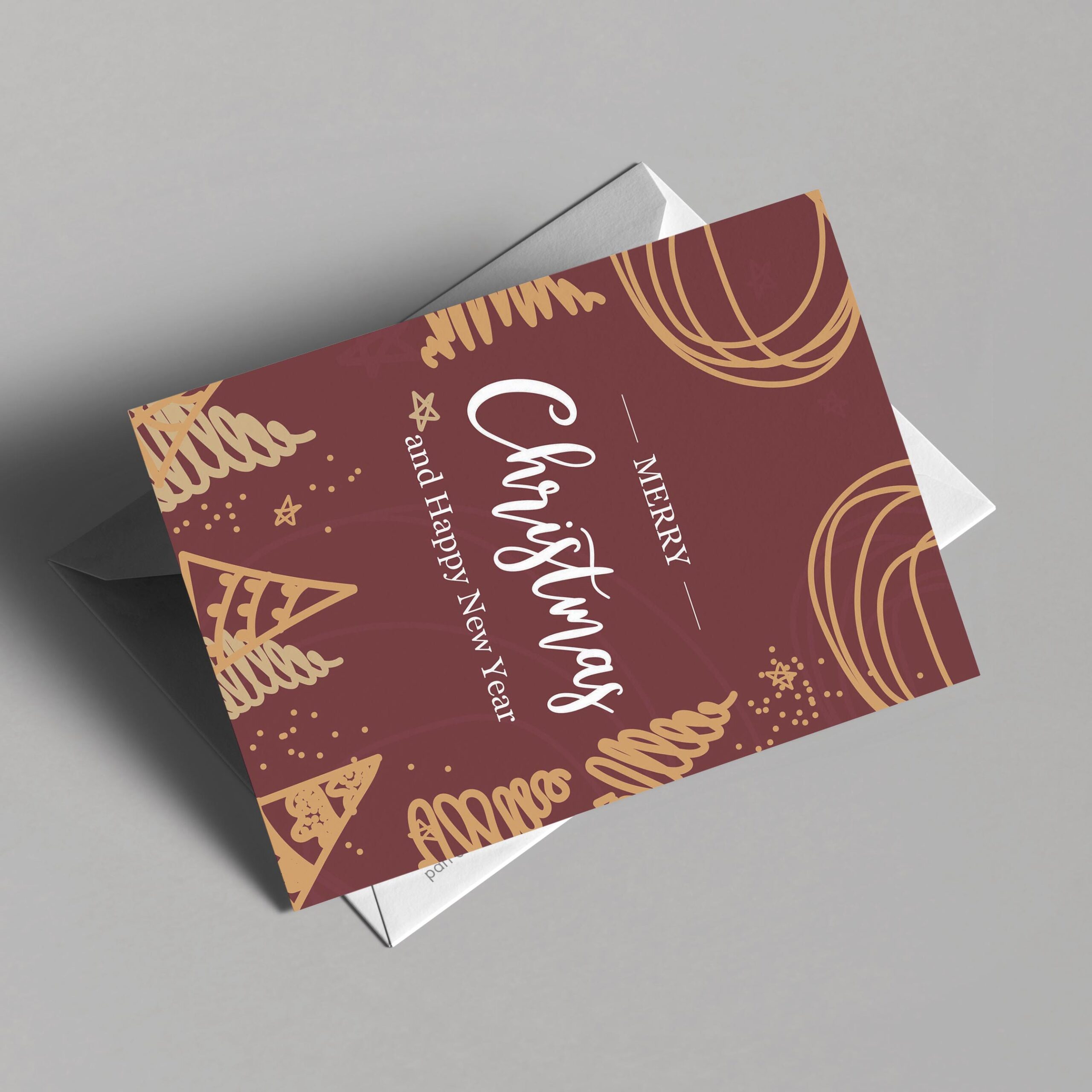 Burgundy Detail Christmass Card