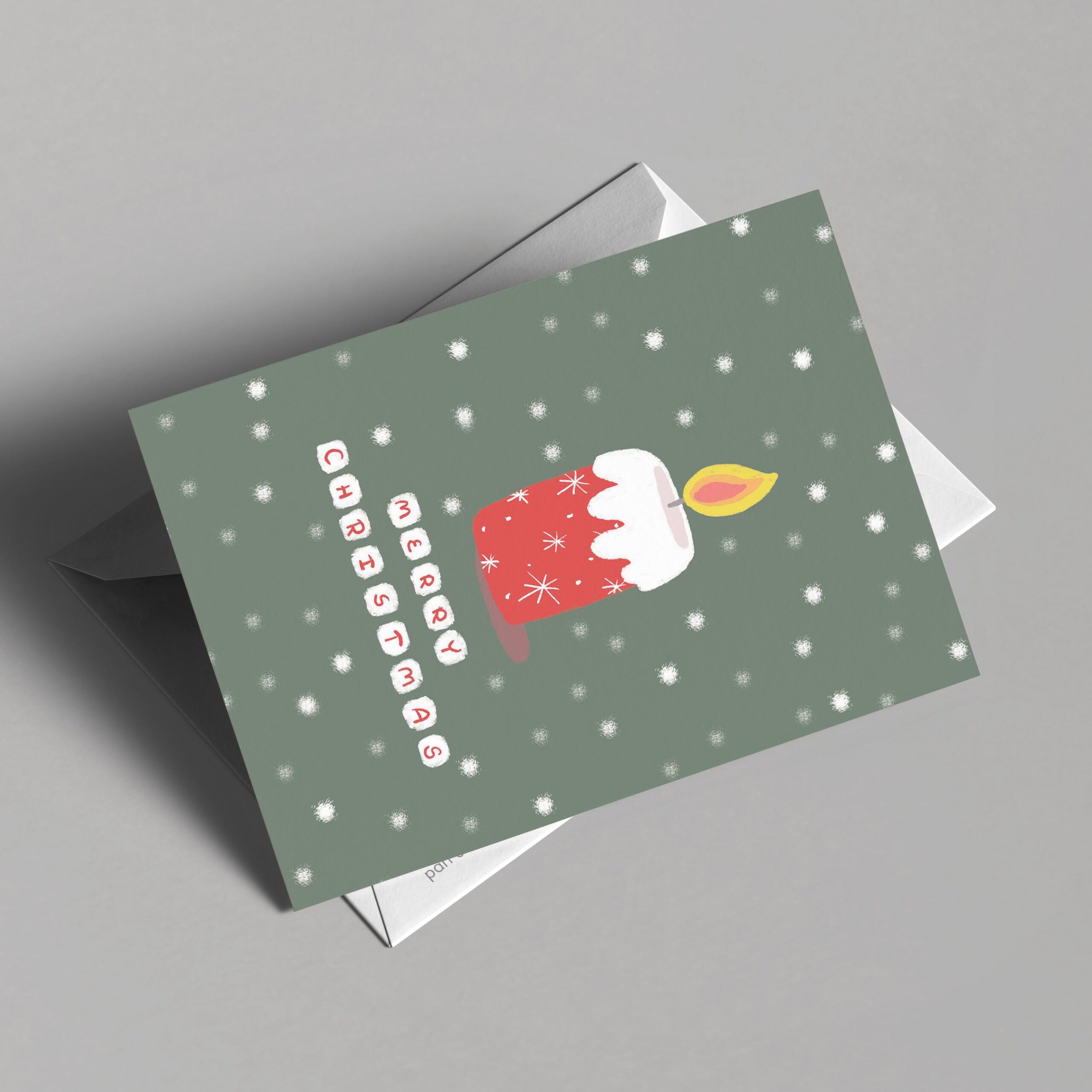Cute Candle Christmas Card