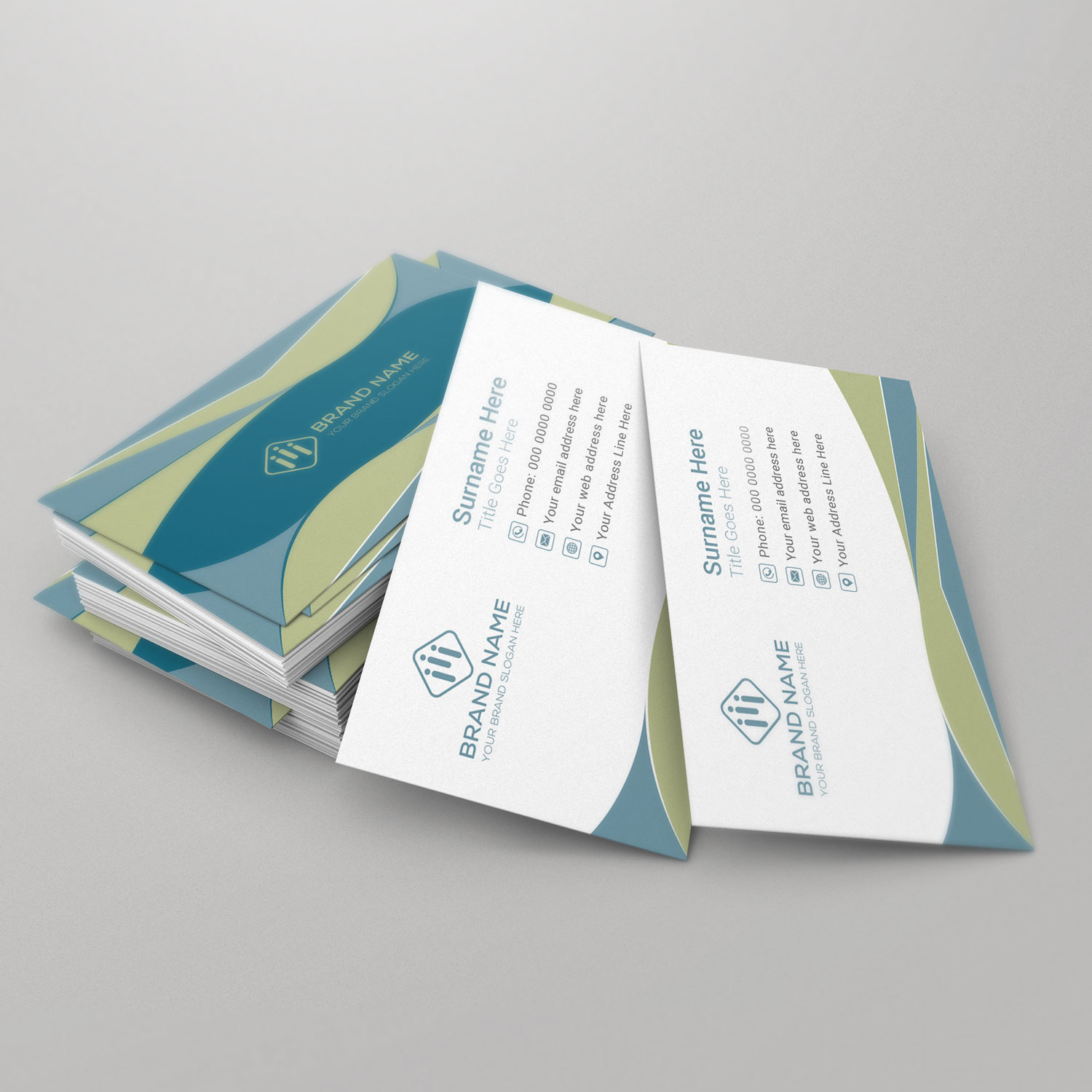 Green And Blue Business Card