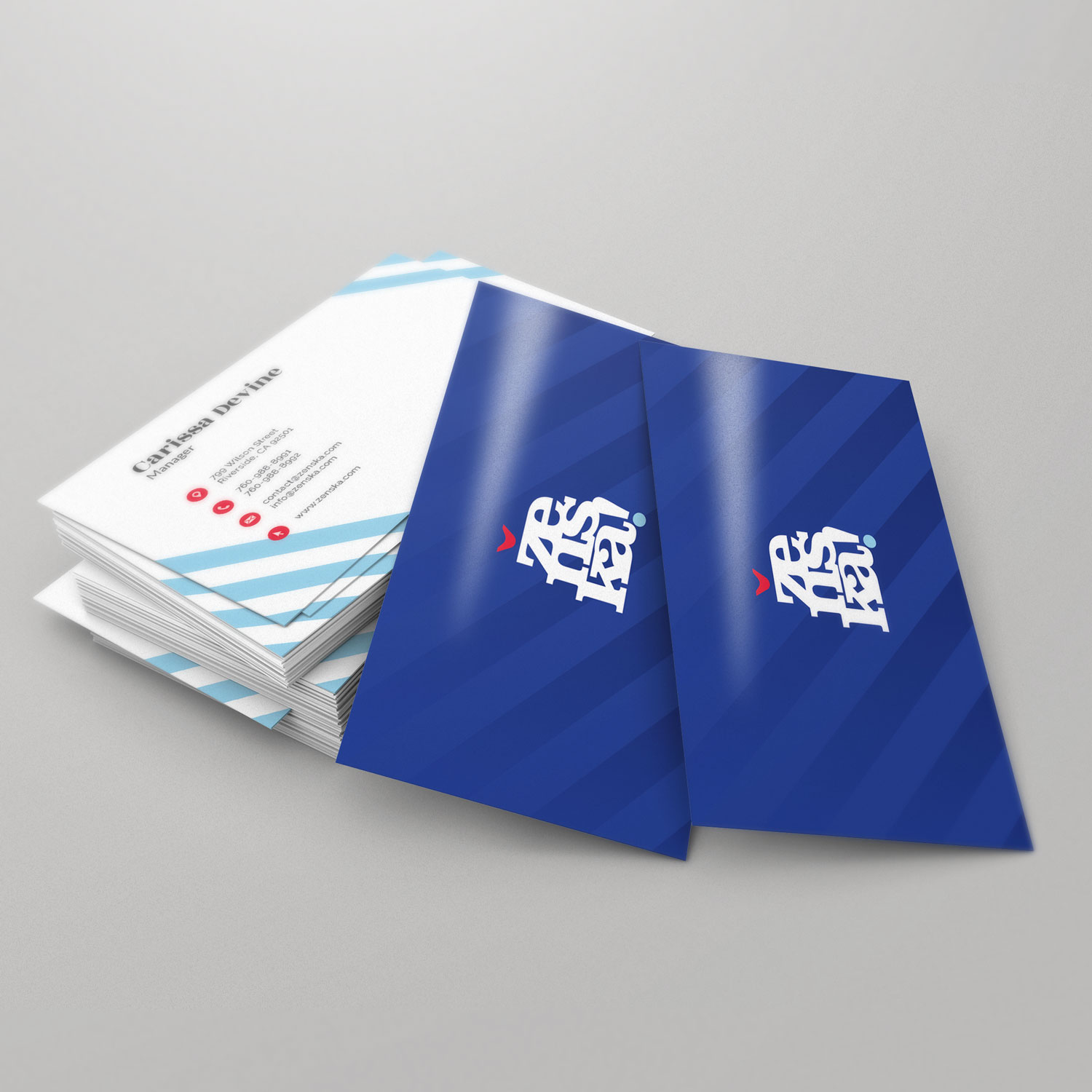 Blue Diagonal Business Card
