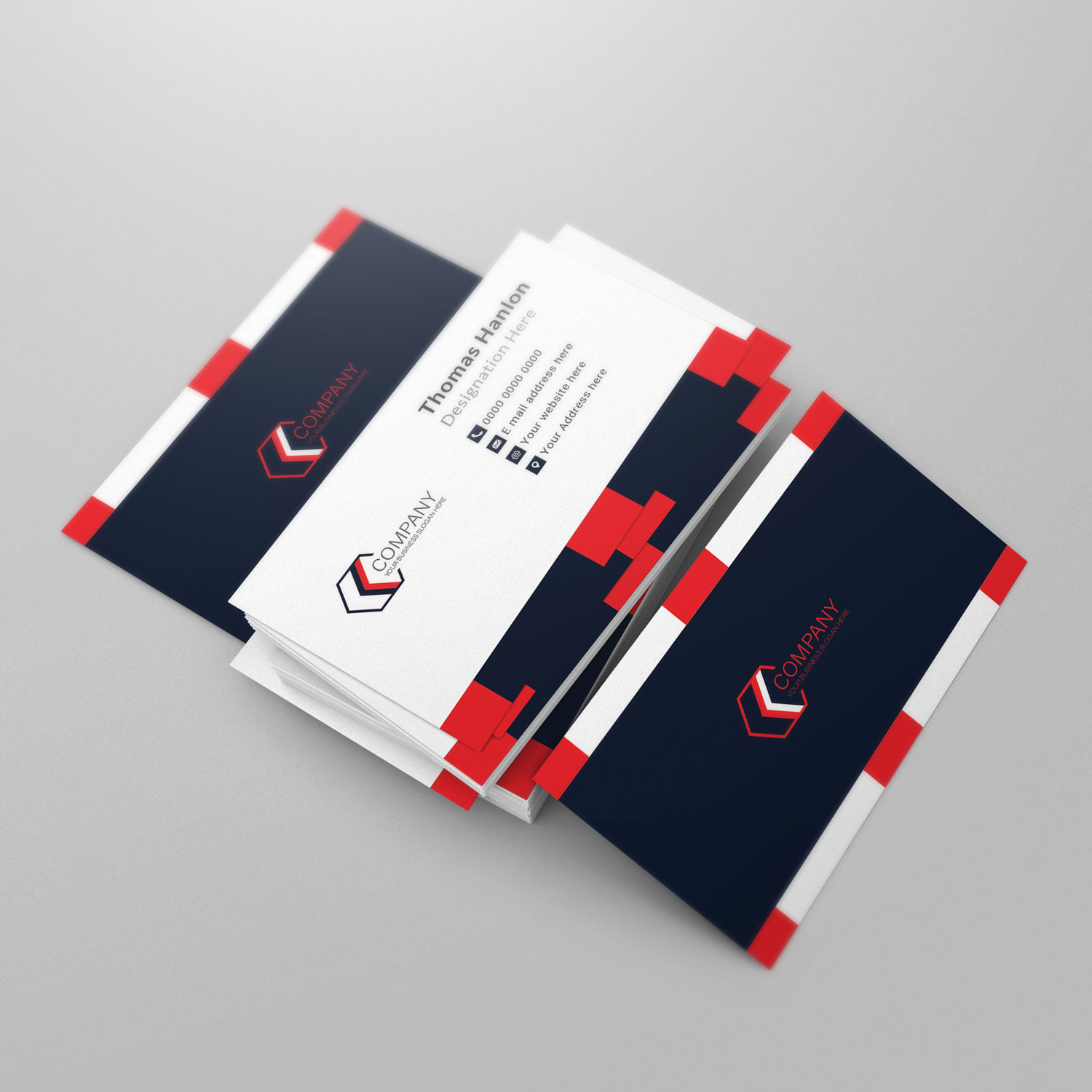 Red And Black Stripe Business Card