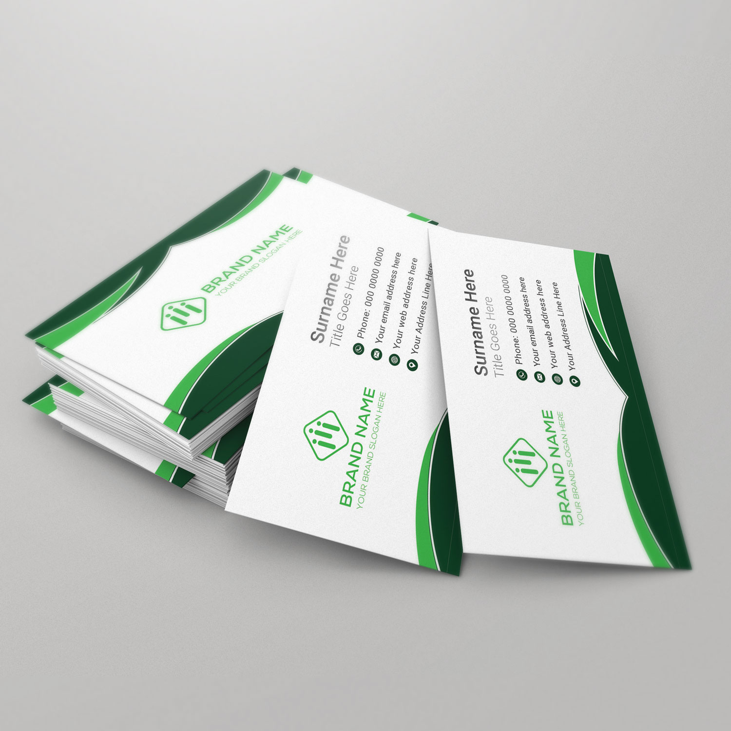 Green Curved Business Card