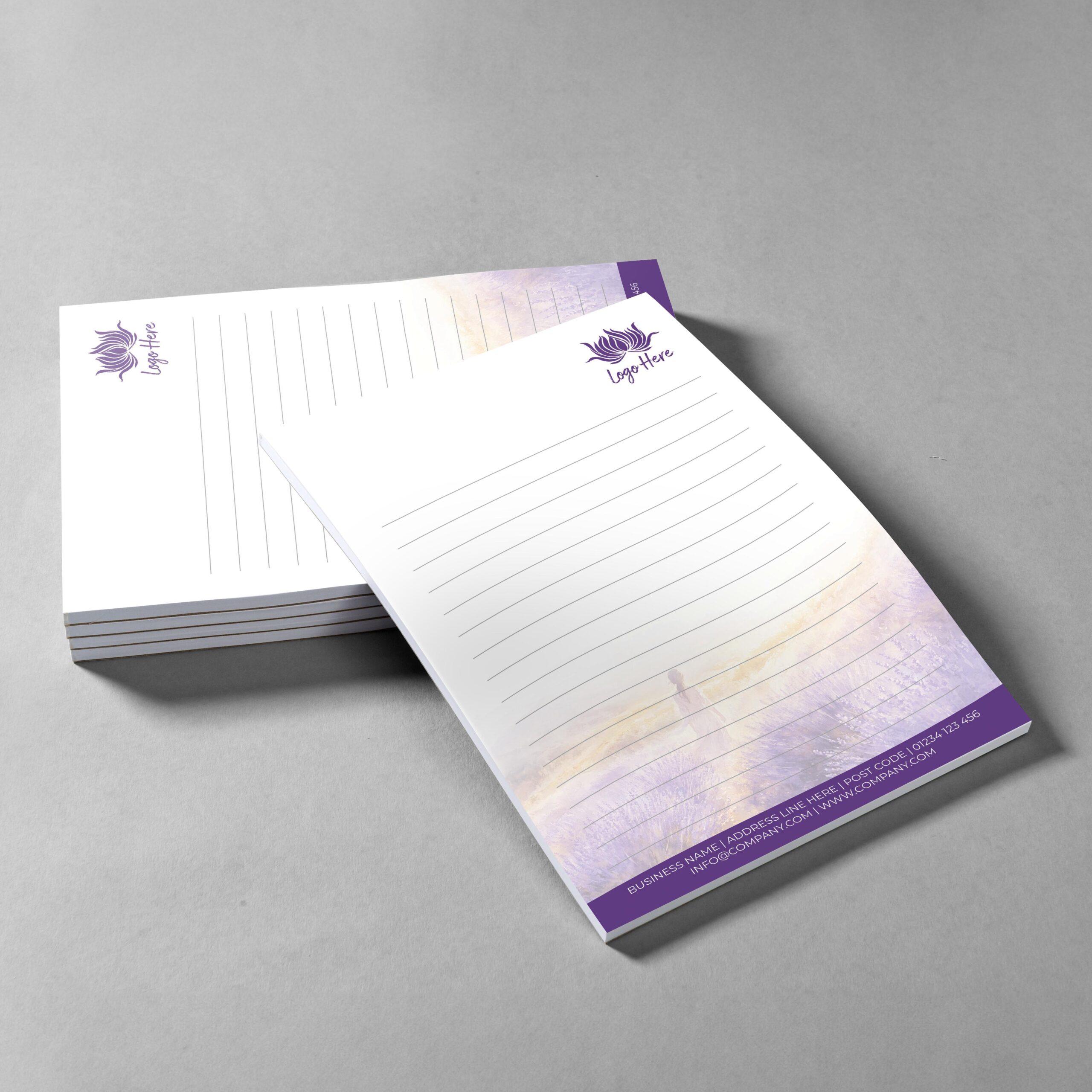 Lavender Field Branded Notepad Design