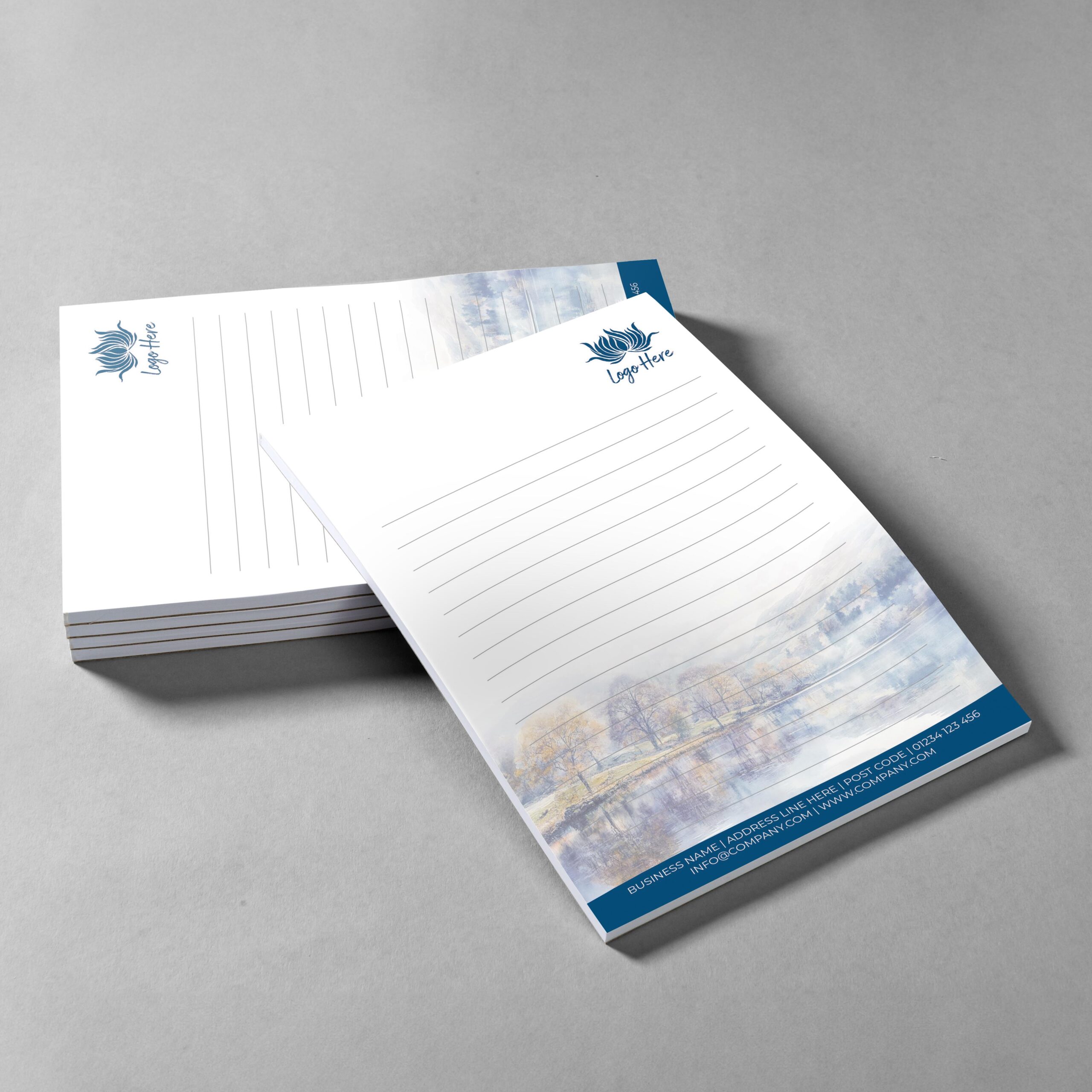 Lake Reflection Branded Notepad Design