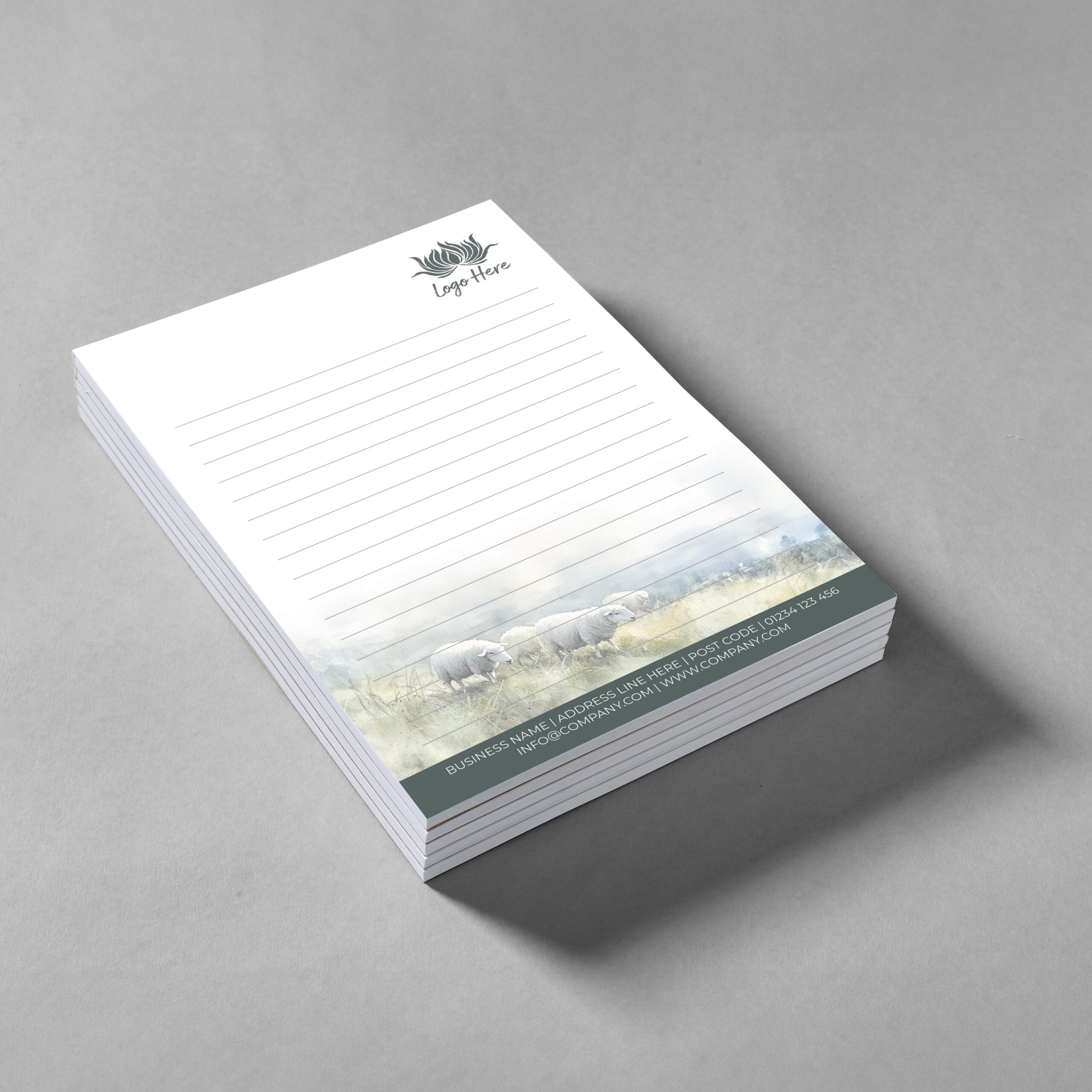 Crystal Lake Notepad Design, A5 And A4 Sizes Inspired By Clear Water Reflections, Image 2.
