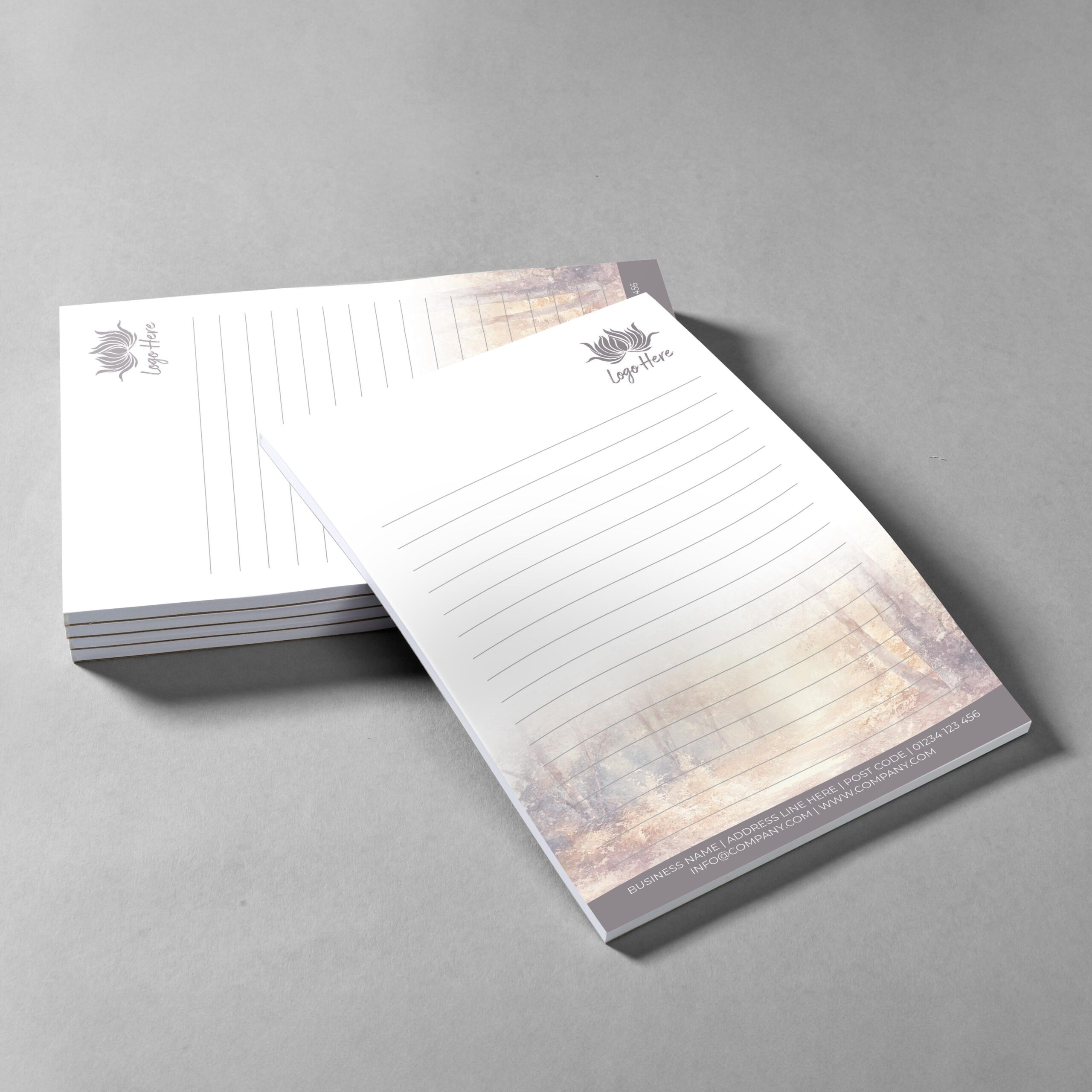 Falling Leaves Branded Notepad Design