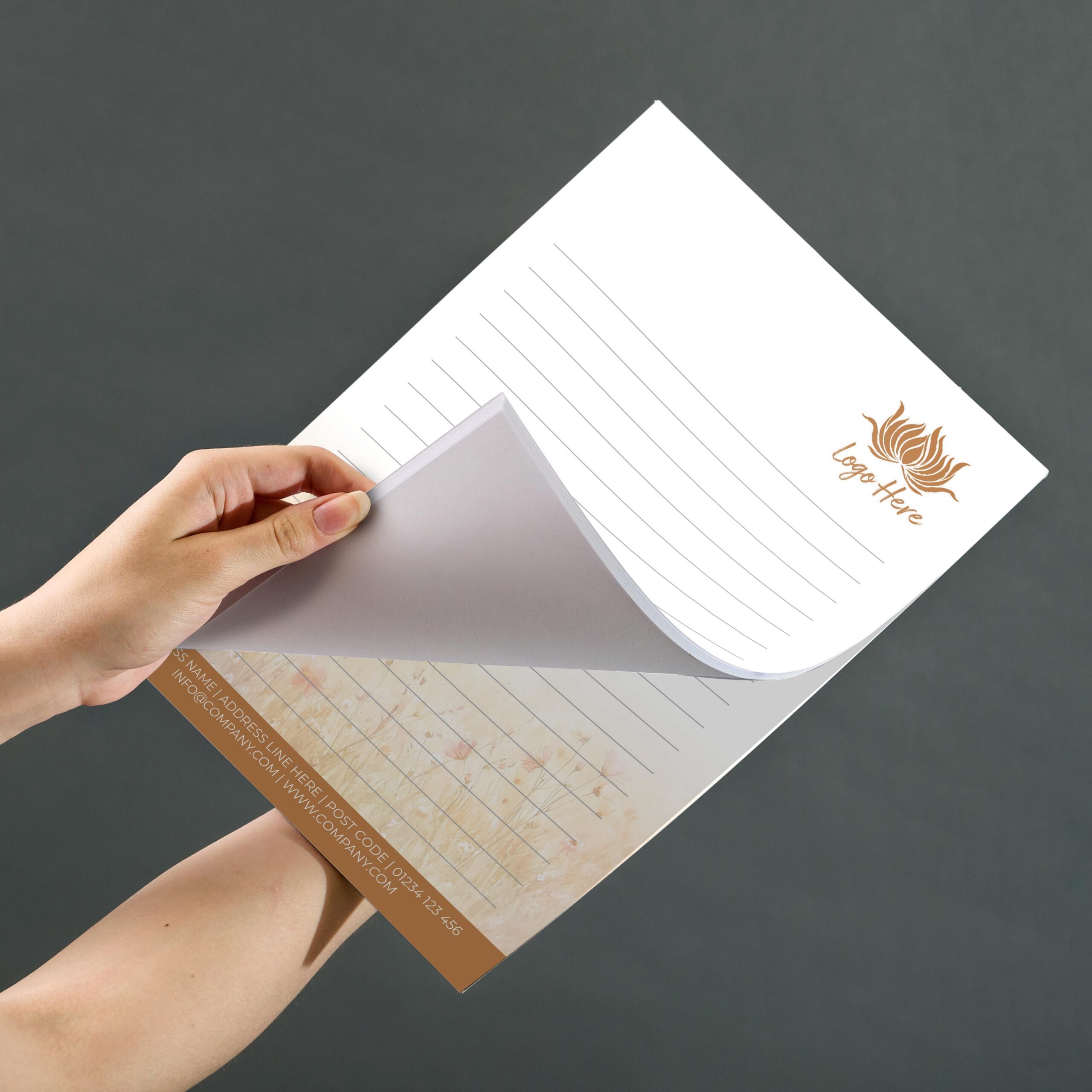 Misty Pine Notepad Design, A5 And A4 Sizes With Forest-Inspired, Misty Green Hues, Image 3.