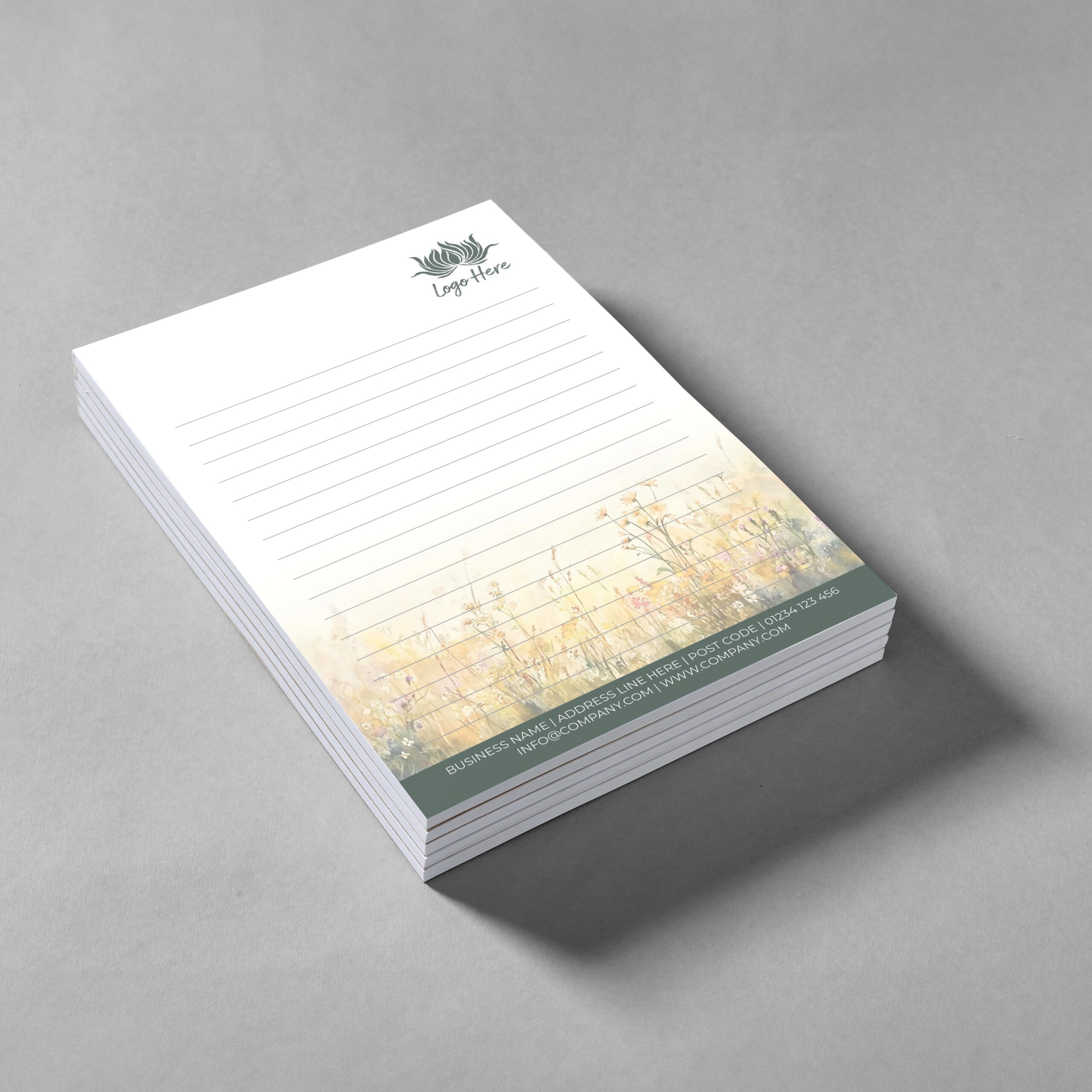 Sunlit Valley Notepad Design, A5 And A4 Sizes With Warm, Sunny Valley Tones, Image 2.