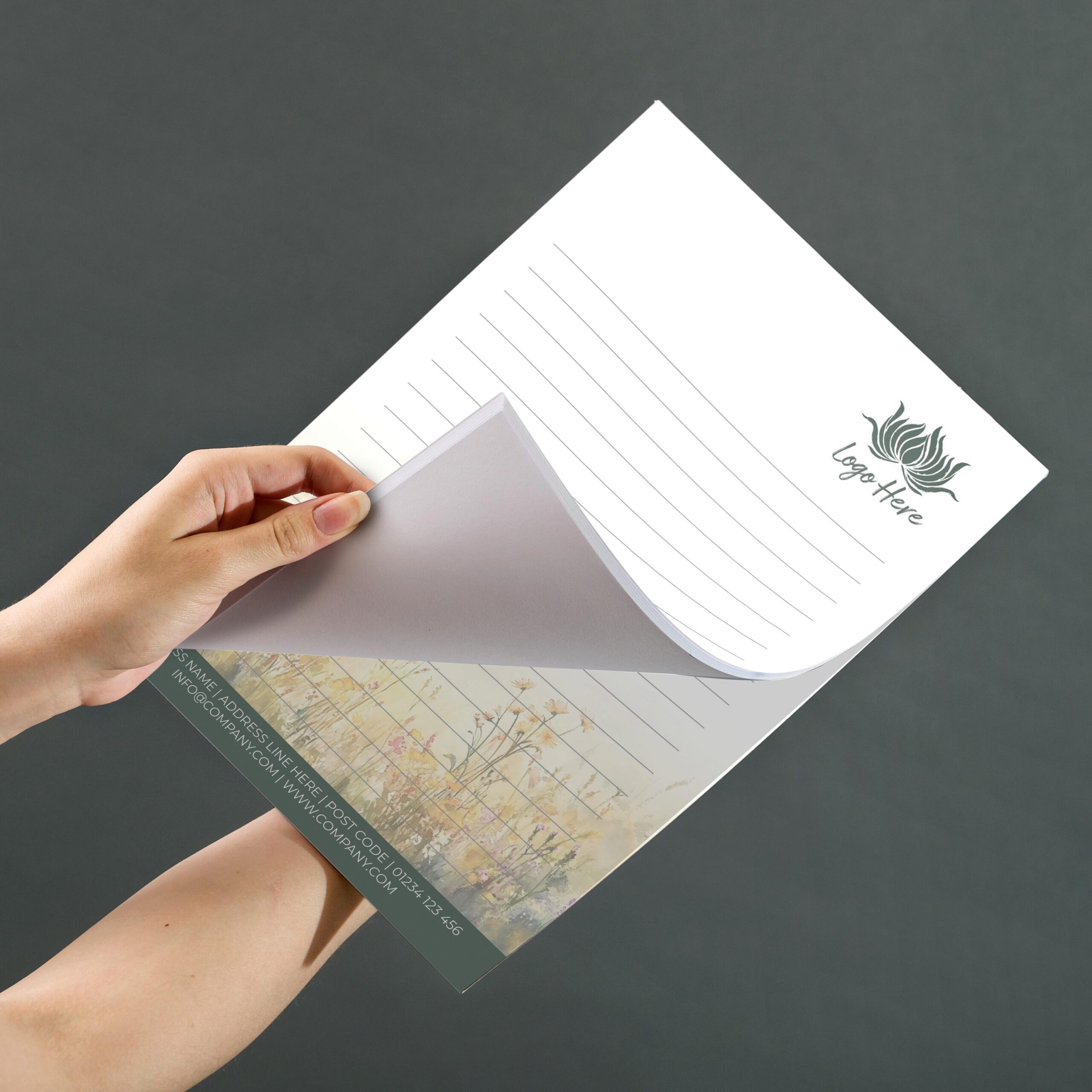 Sunlit Valley Notepad Design, A5 And A4 Sizes With Warm, Sunny Valley Tones, Image 3.