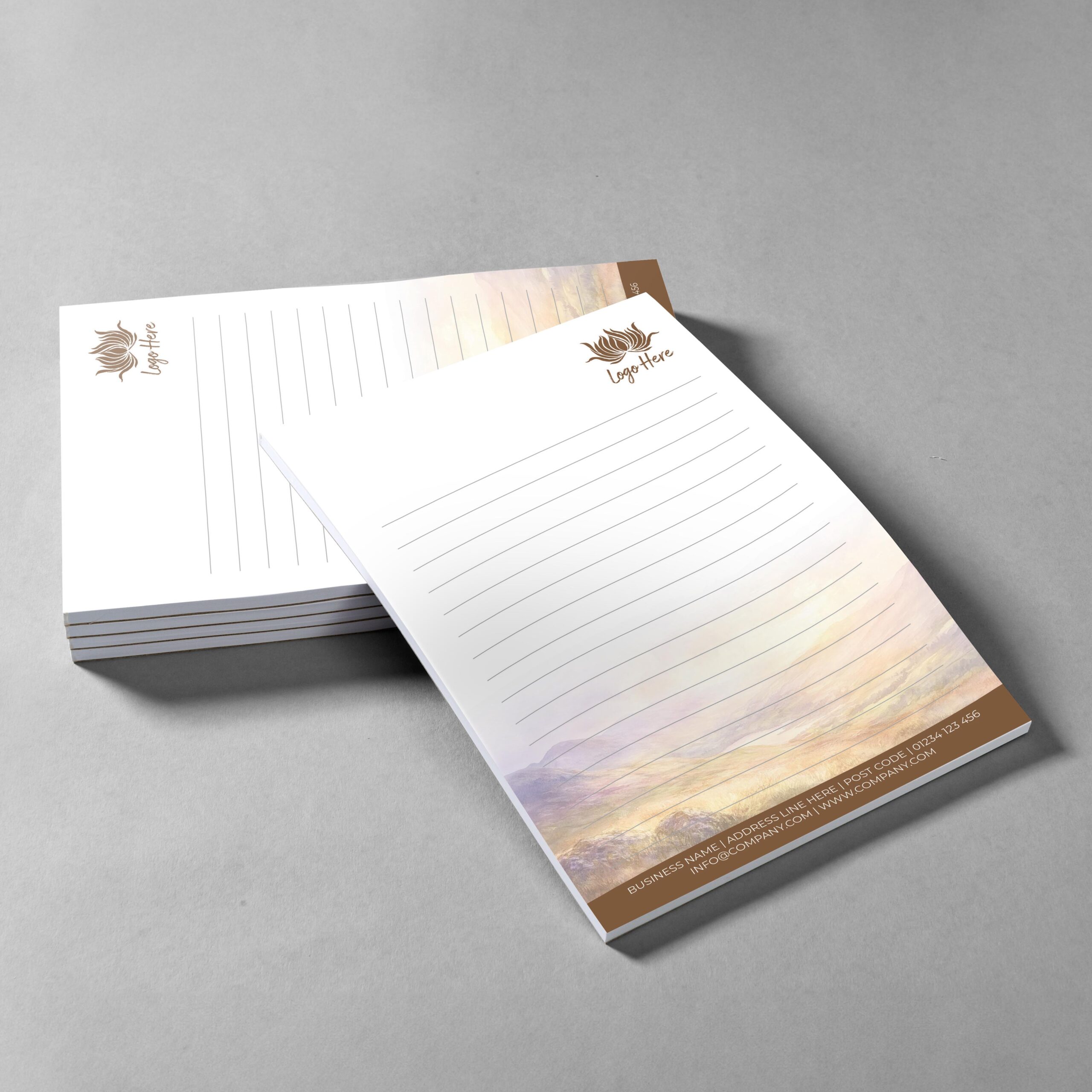 Hidden Oasis Branded Notepad Design