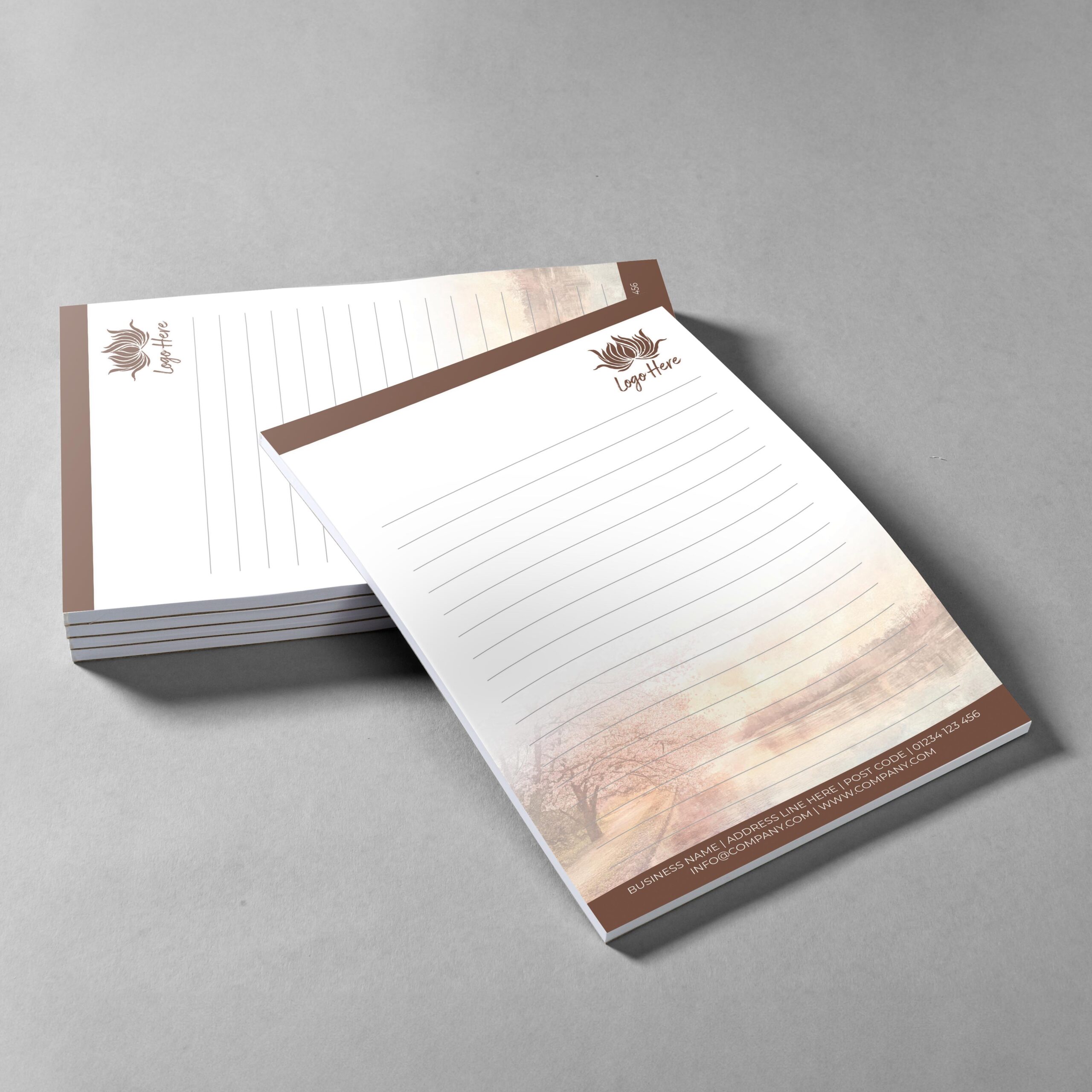 Coastal Mist Branded Notepad Design