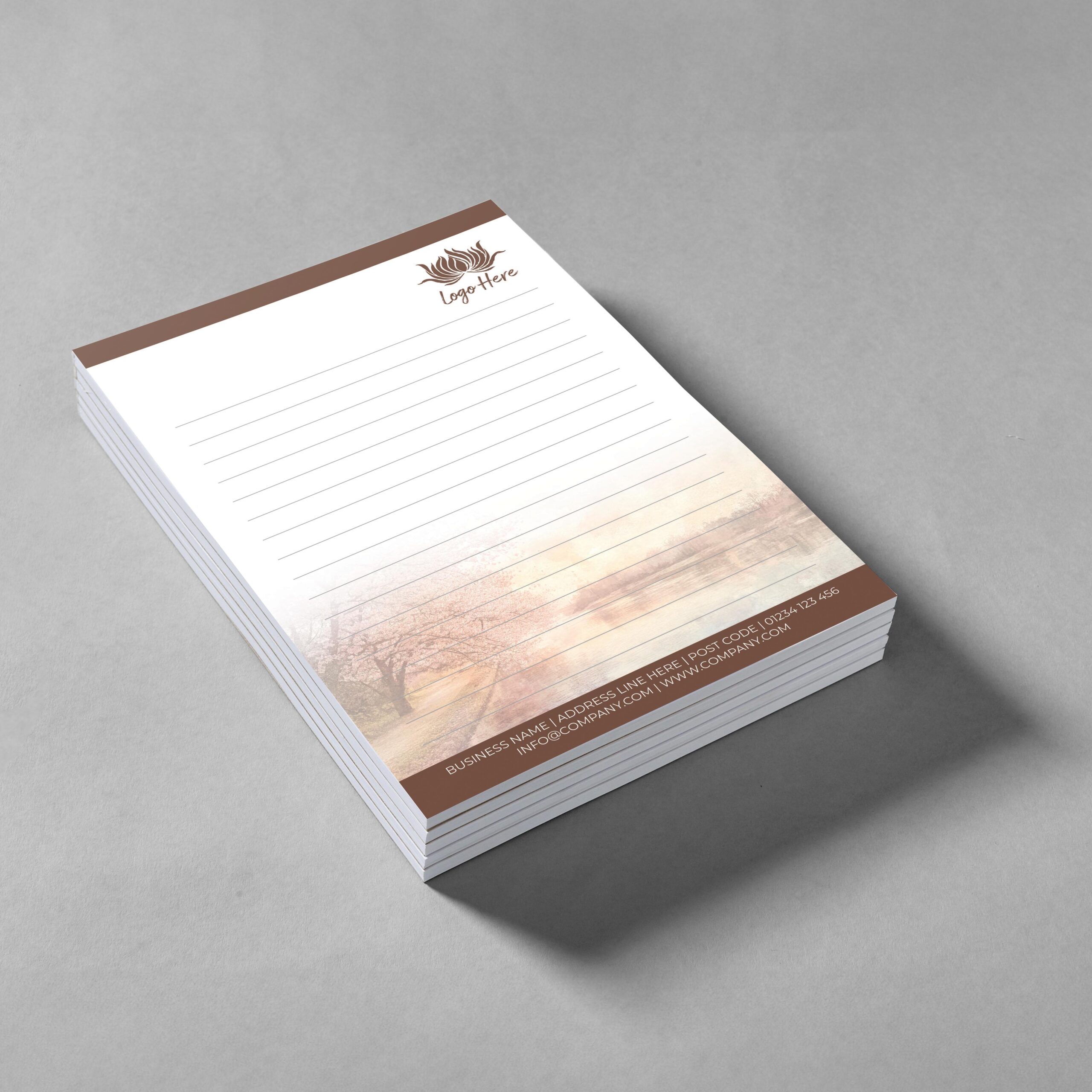 Coastal Mist Notepad Design, A5 And A4 Sizes Featuring Cool Ocean-Inspired Tones, Image 2.