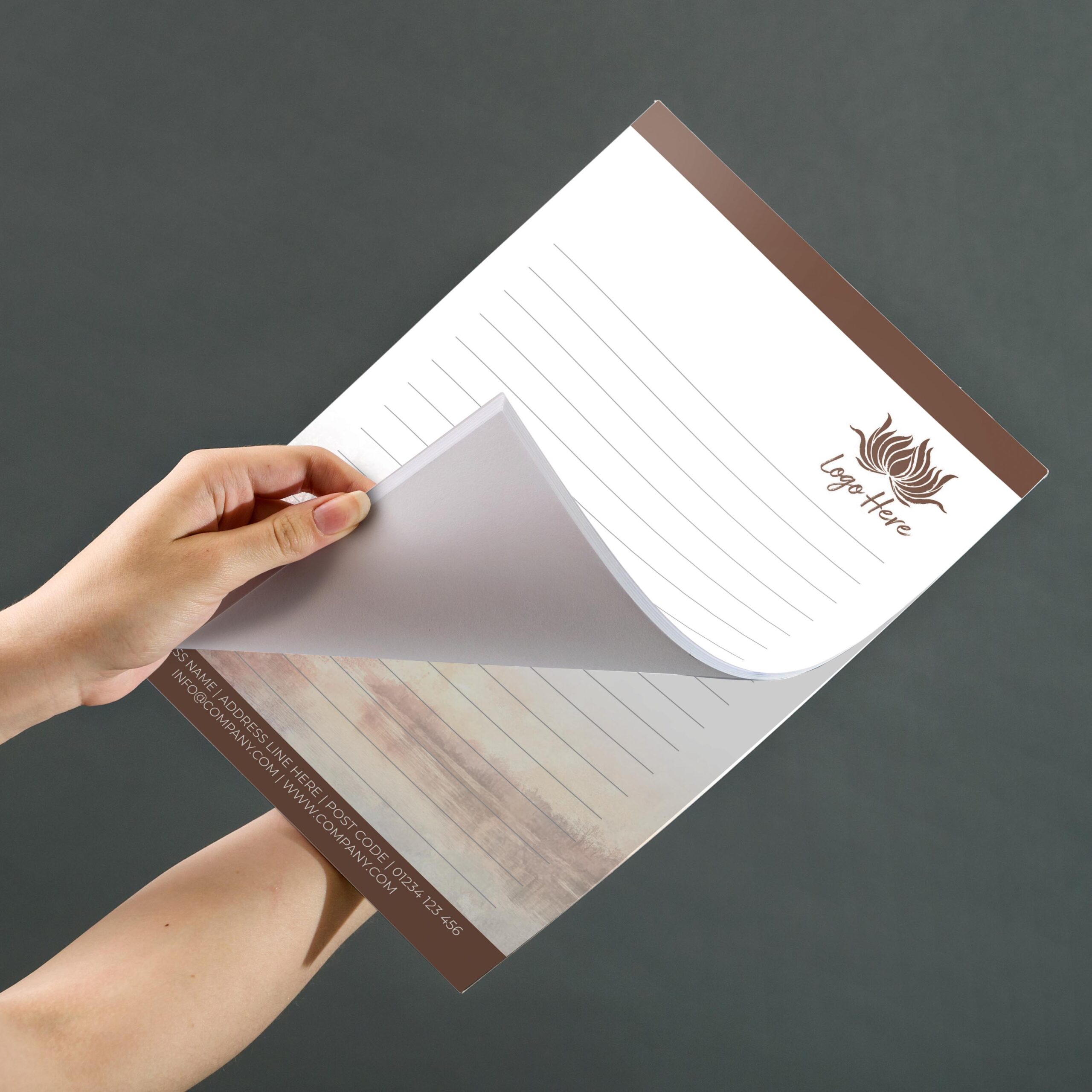 Coastal Mist Notepad Design, A5 And A4 Sizes Featuring Cool Ocean-Inspired Tones, Image 3.