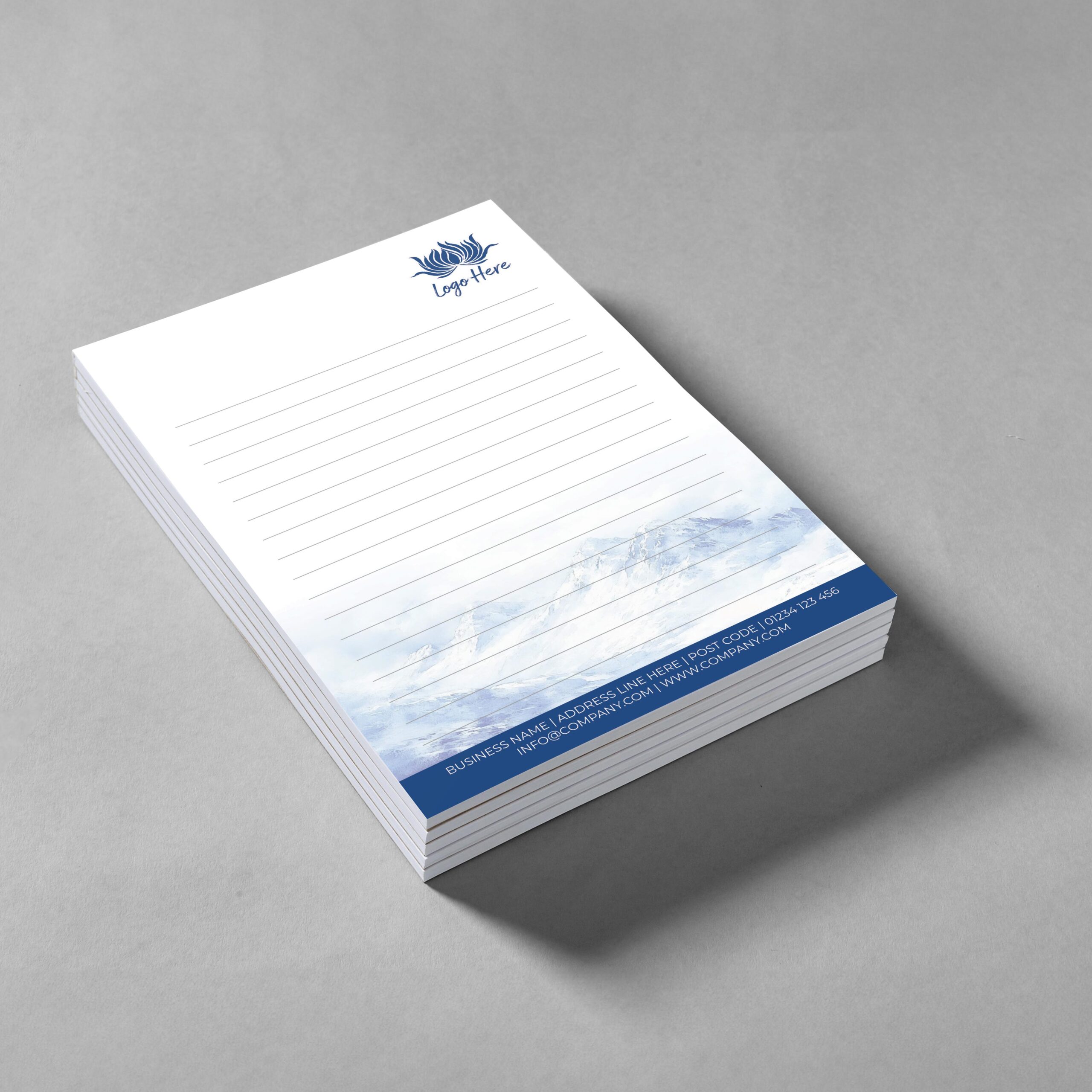 Blue Ridge Notepad Design, A5 And A4 Sizes With Mountain-Inspired Blue Hues, Image 2.