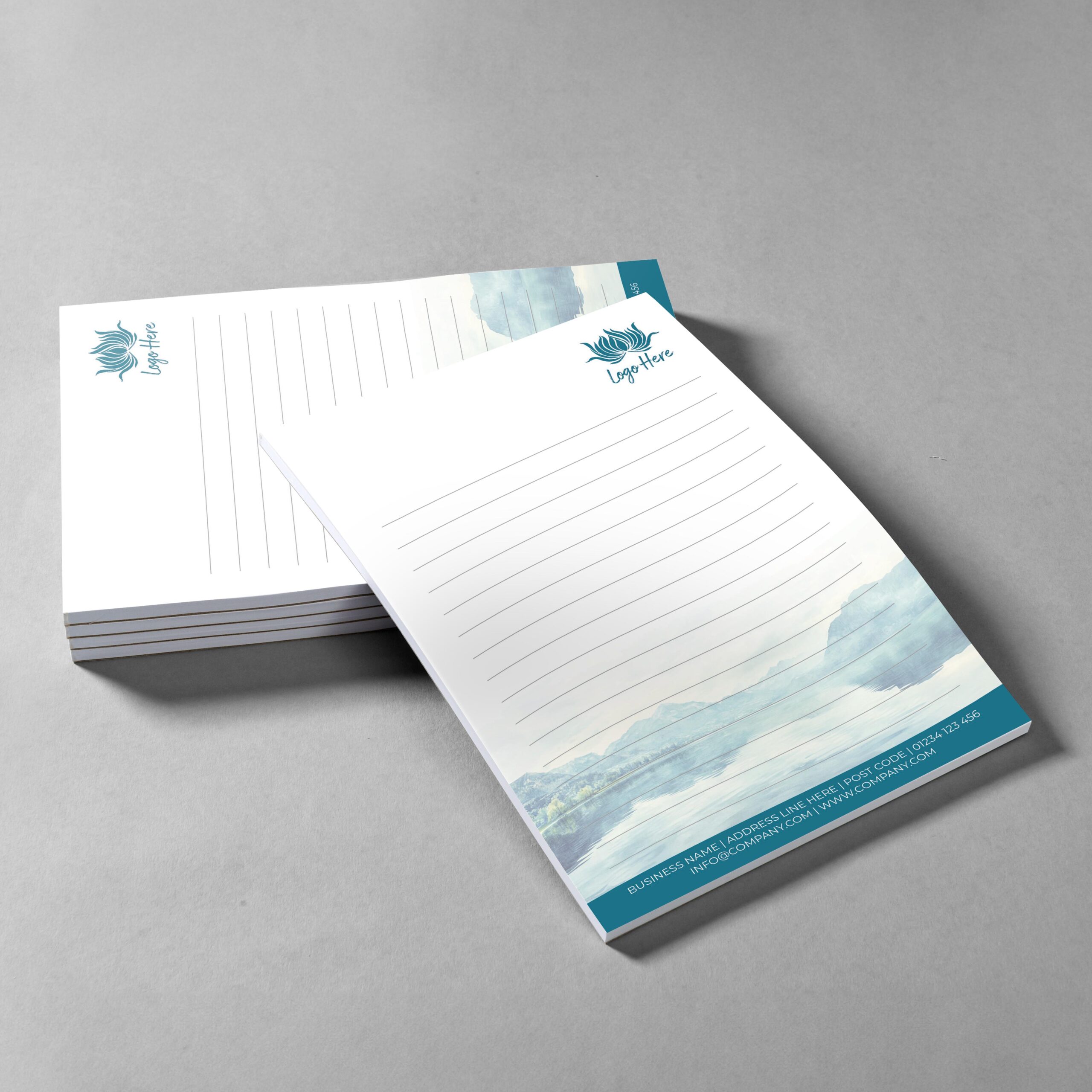 Coral Tide Branded Notepad Design