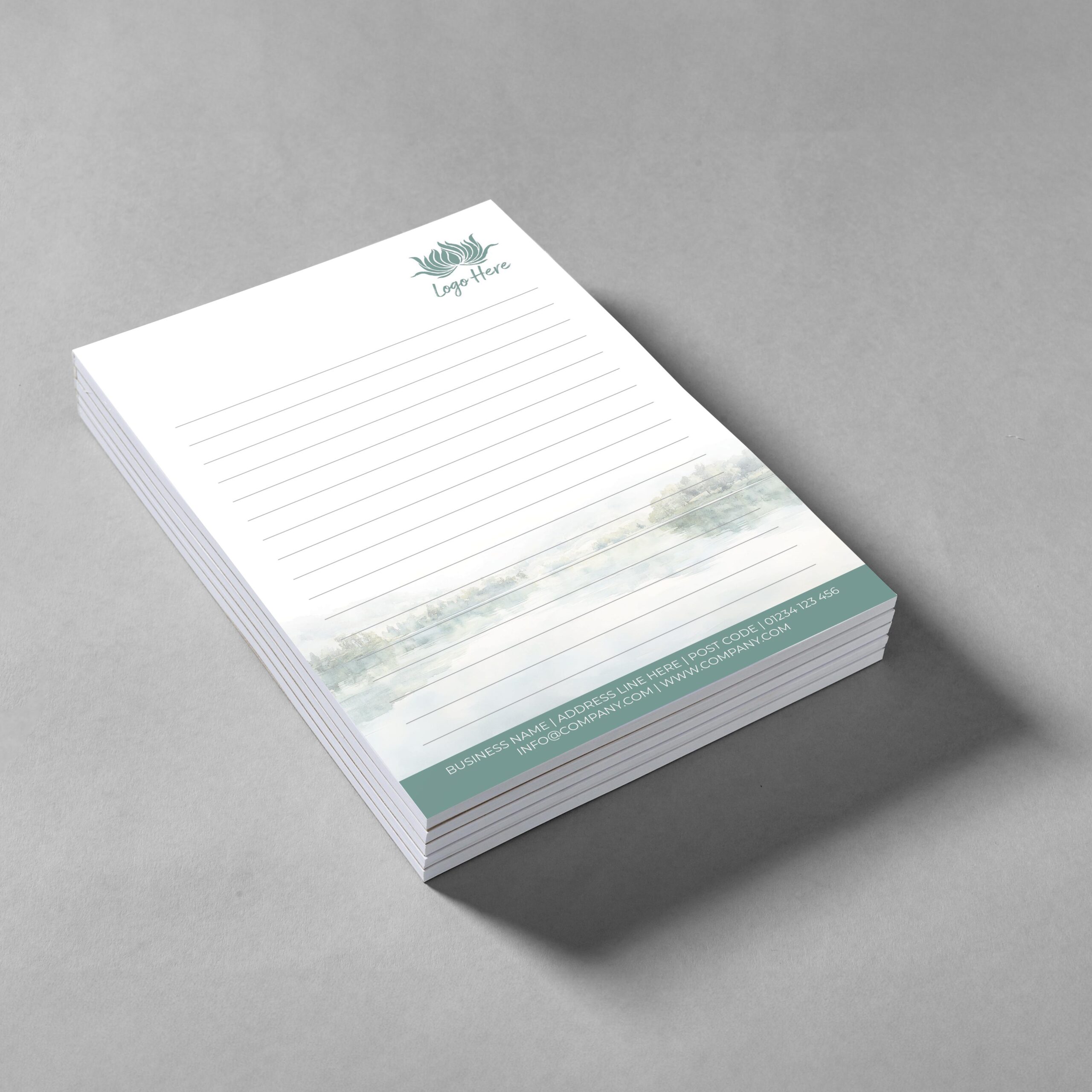 Whispering Brook Notepad Design, A5 And A4 Sizes With Flowing Water-Inspired Shades, Image 2.