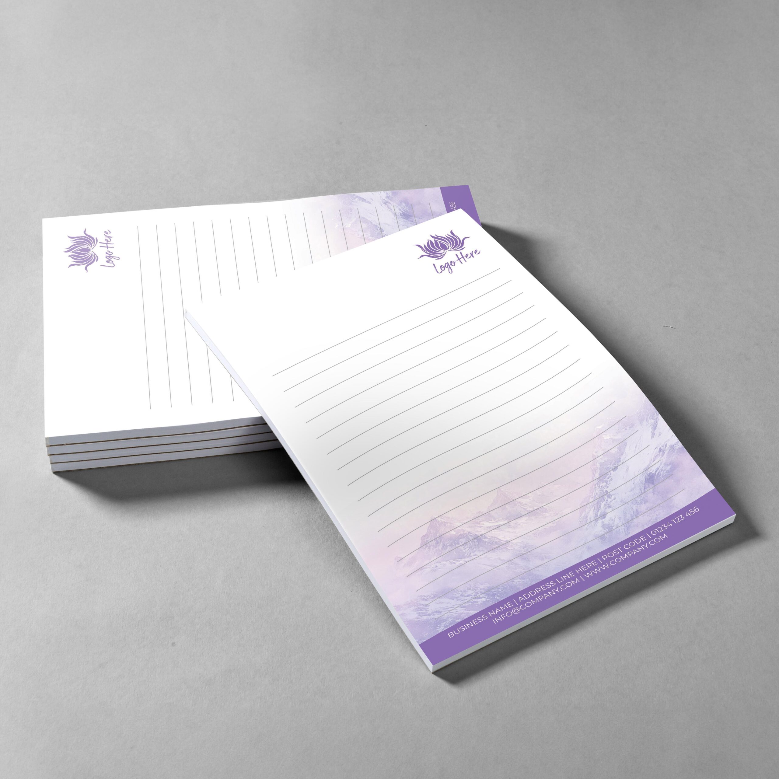 Frosted Peak Branded Notepad Design