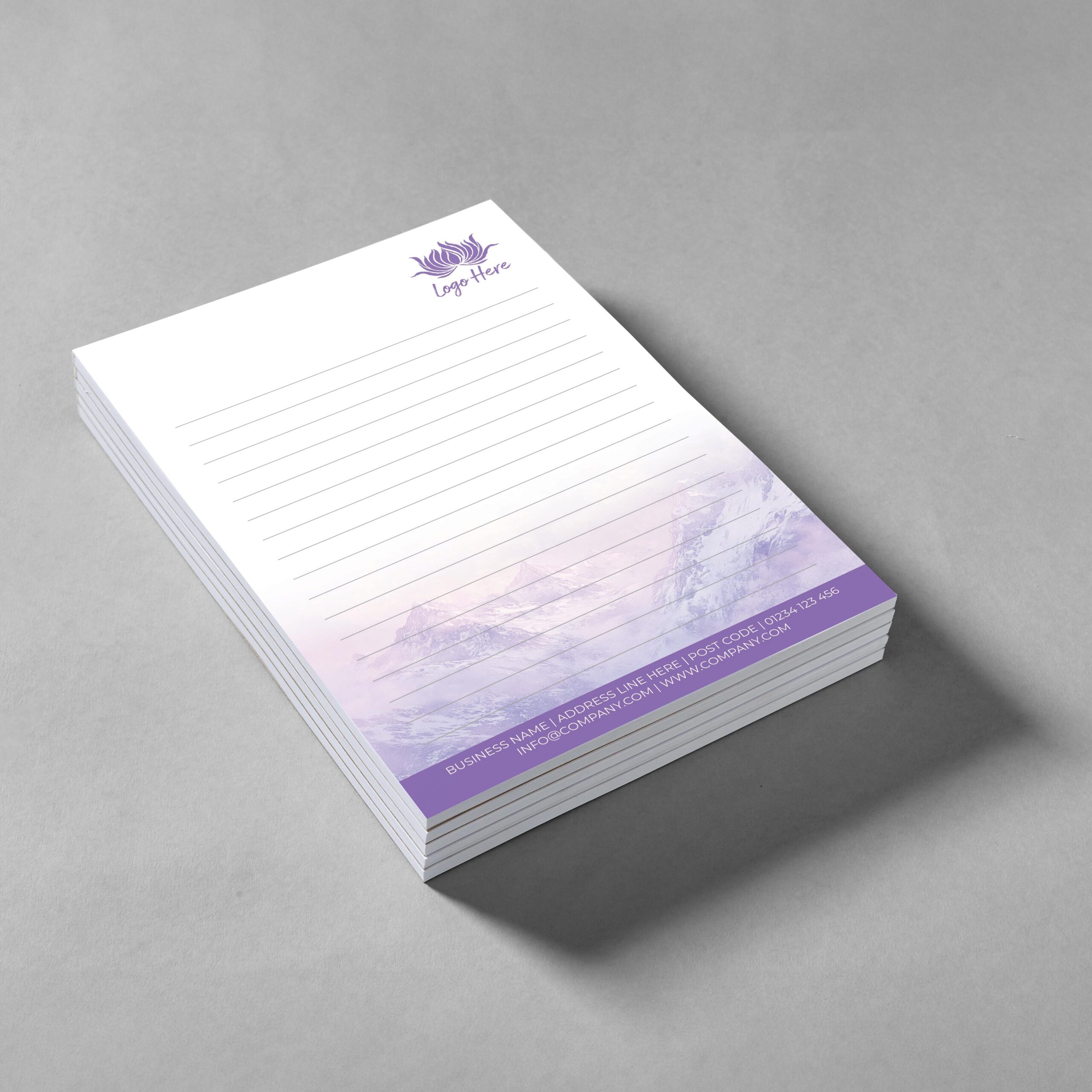 Frosted Peak Notepad Design, A5 And A4 Sizes With Cool, Mountain-Inspired Tones, Image 2.