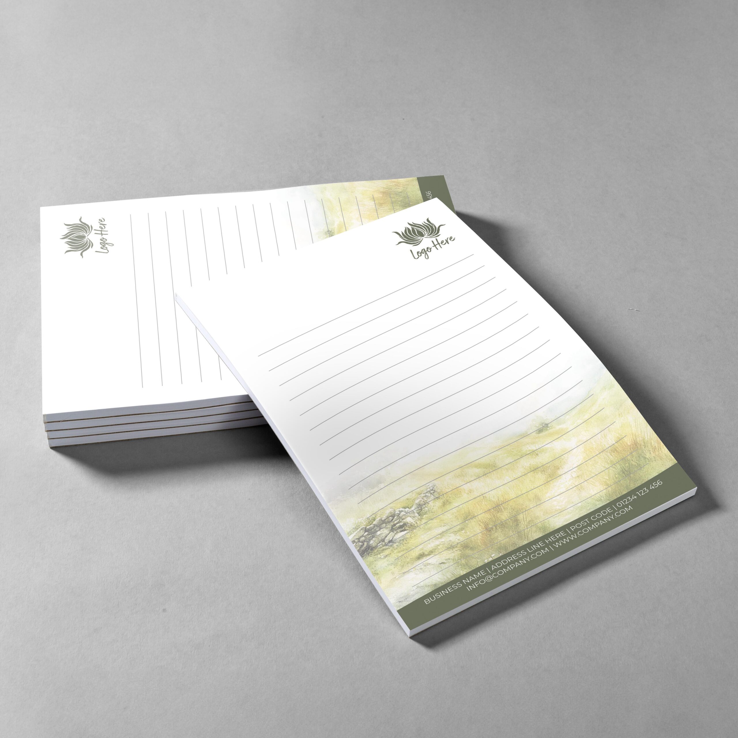Golden Fields Branded Notepad Design