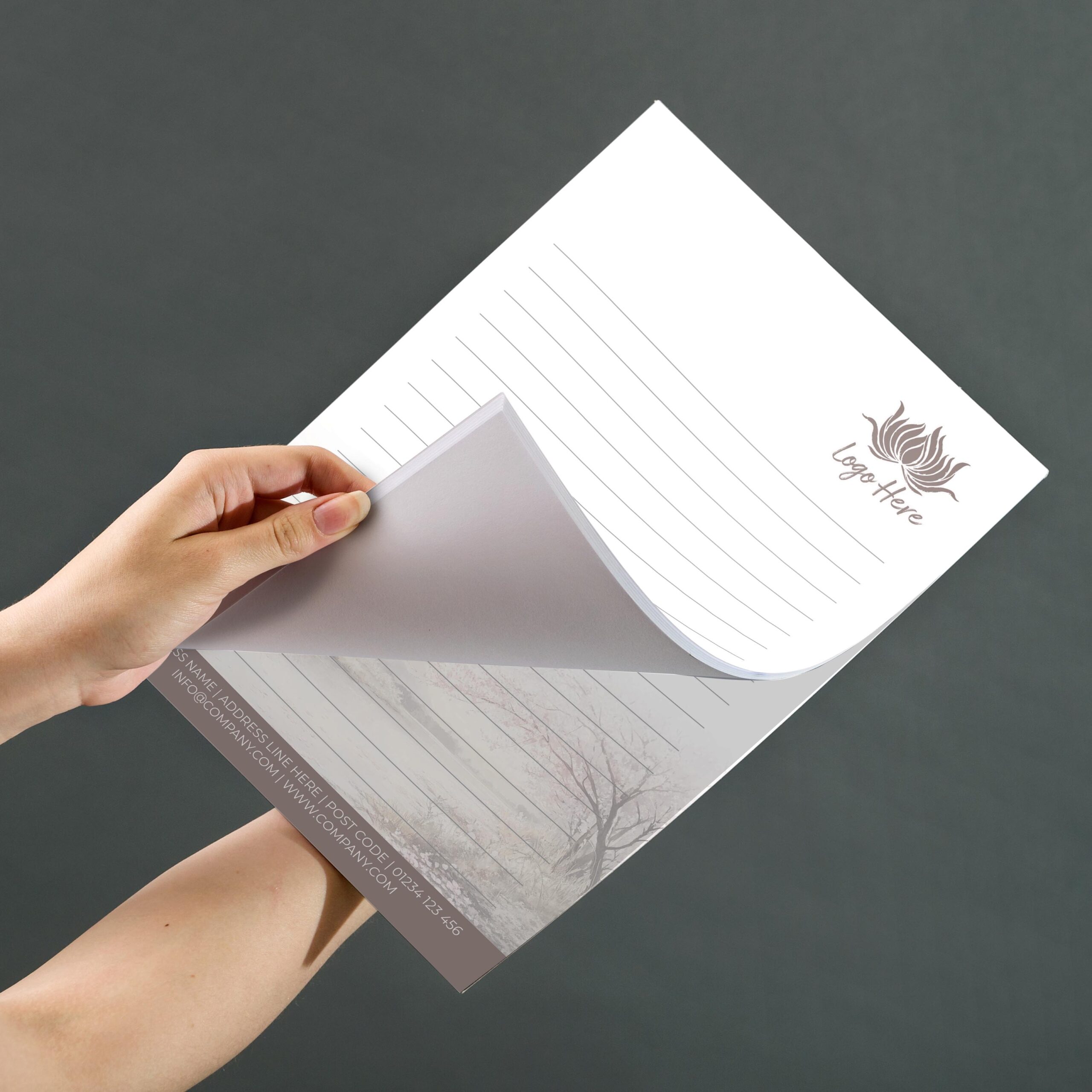 Woodland Whisper Notepad Design, A5 And A4 Sizes With Calming Forest Tones, Image 3.