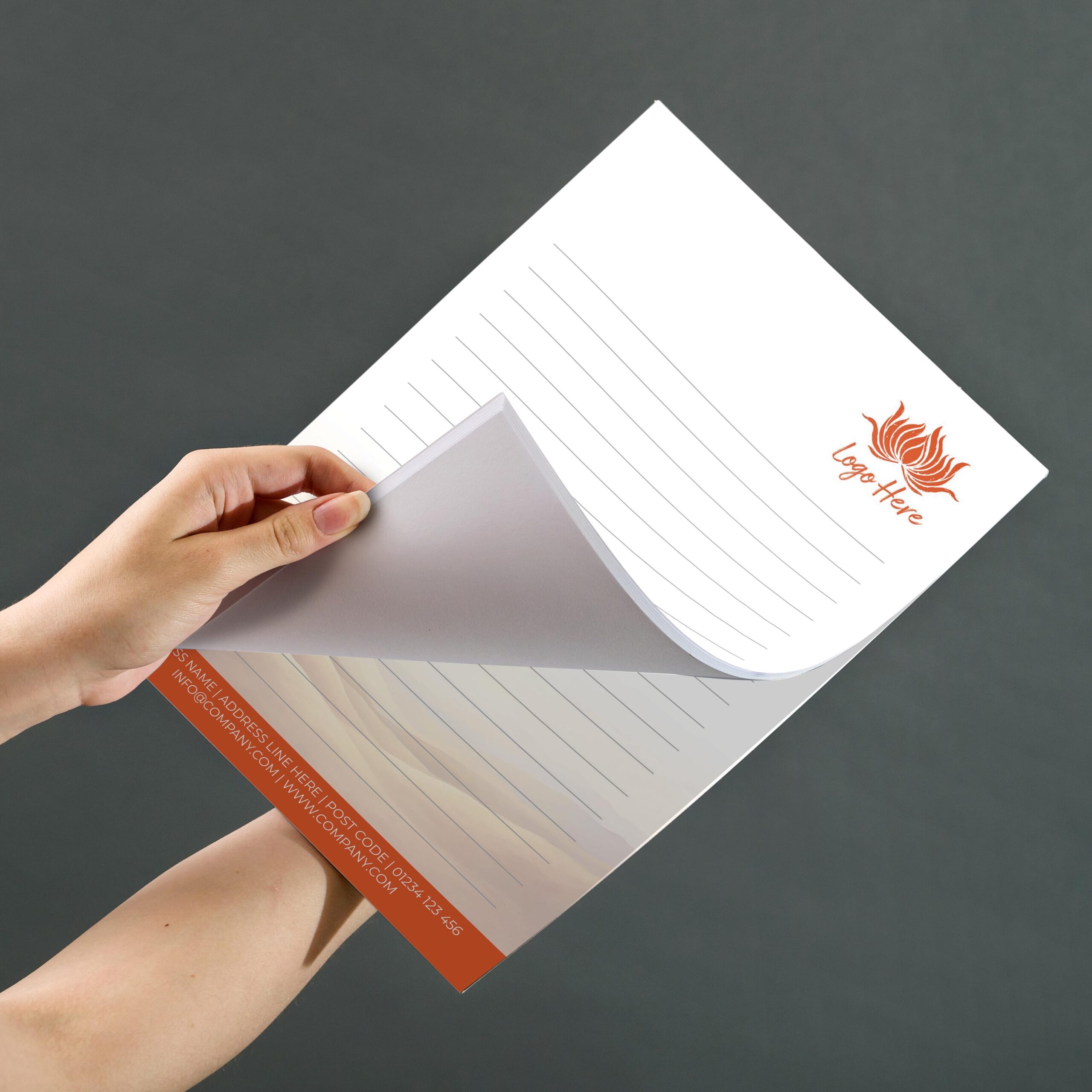Willow Stream Notepad Design, A5 And A4 Sizes With Gentle Flowing Watercolors, Image 3.