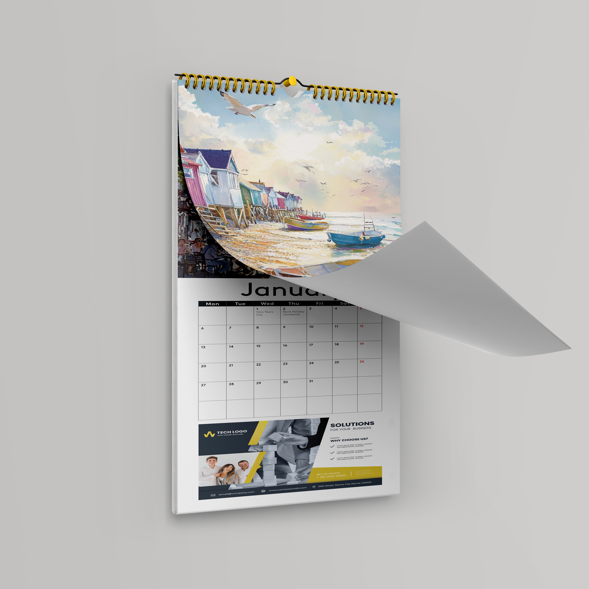 Slimline Polaroid Calendar Design