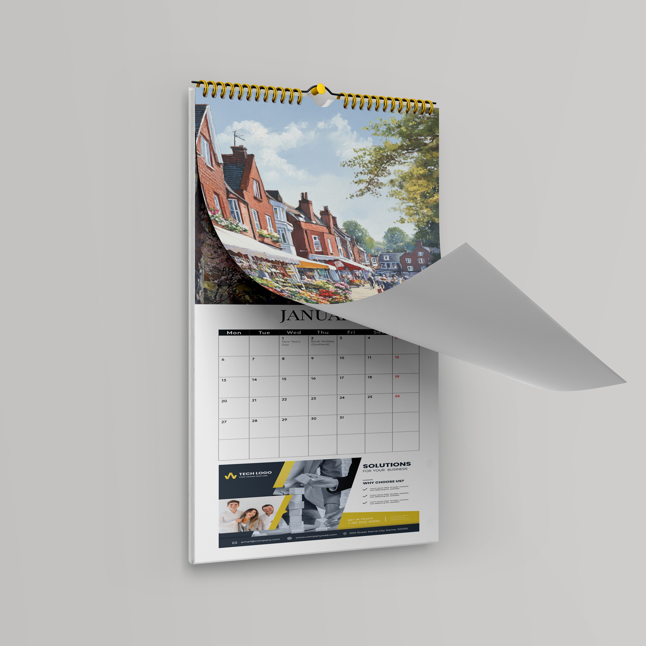 Slimline Traditional Calendar Design